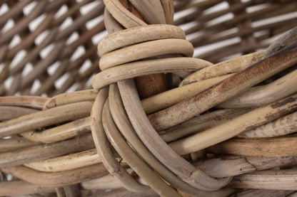 GREY RATTAN MARKET BASKET