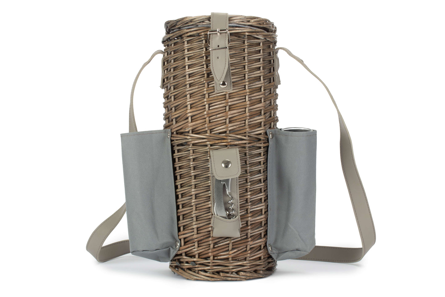 SINGLE BOTTLE & 2 CHAMPAGNE GLASS CARRIER with SHOULDER STRAP