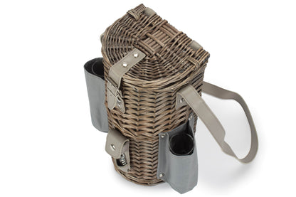 SINGLE BOTTLE & 2 CHAMPAGNE GLASS CARRIER with SHOULDER STRAP