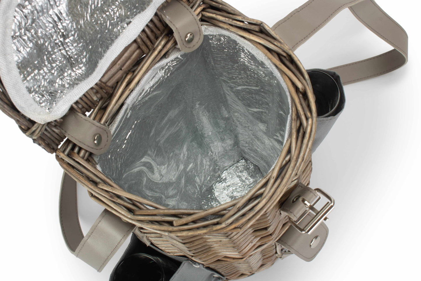 SINGLE BOTTLE & 2 CHAMPAGNE GLASS CARRIER with SHOULDER STRAP