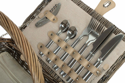 DOUBLE LIDDED 4 PERSON PICNIC HAMPER