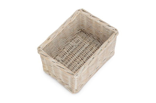 SIZE 1 SMALL WHITE WASH FINISH WILLOW TRAY