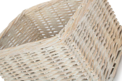 SIZE 1 SMALL WHITE WASH FINISH WILLOW TRAY