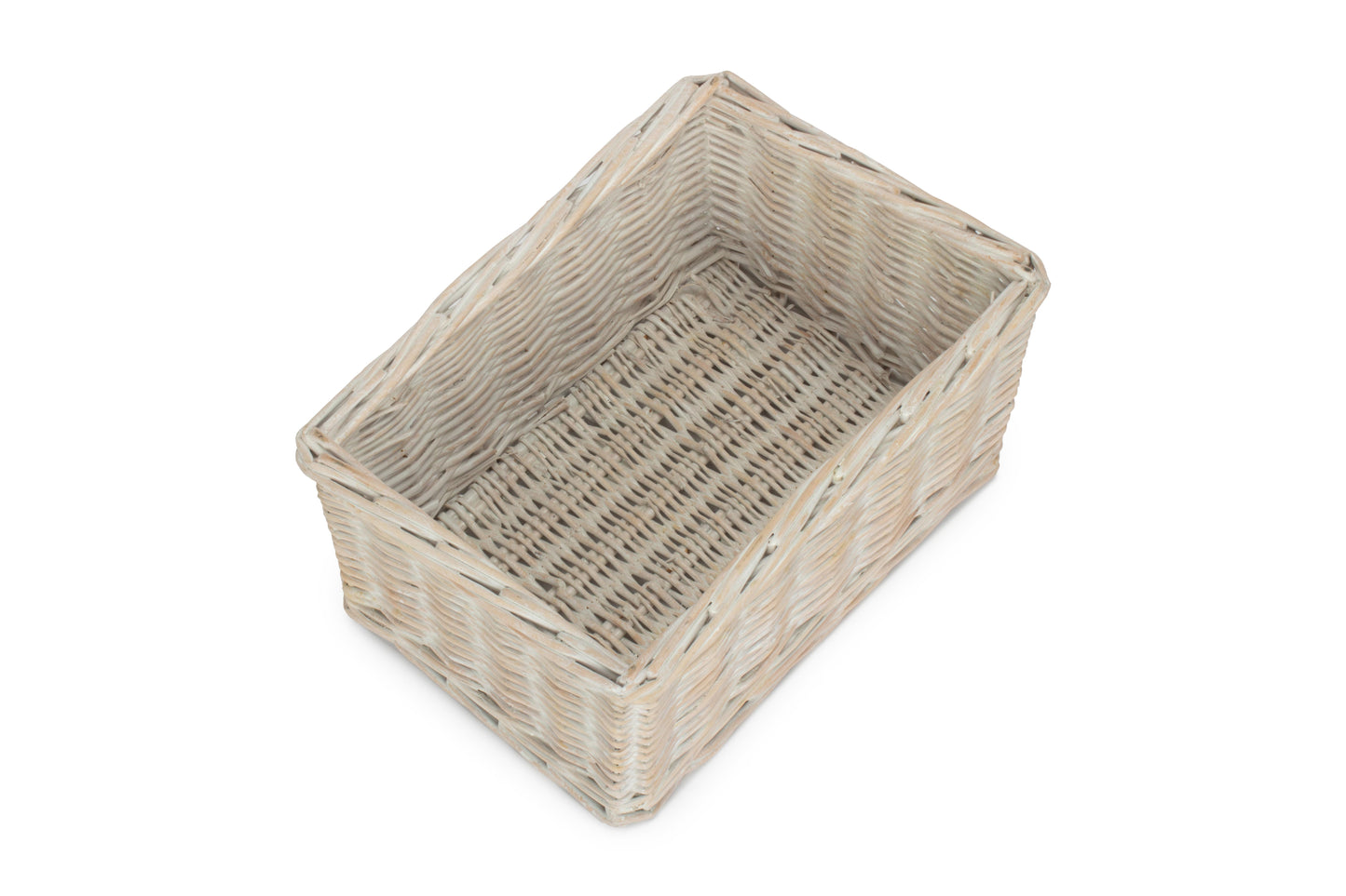 SIZE 2 SMALL WHITE WASH FINISH WILLOW TRAY