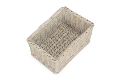 SIZE 2 SMALL WHITE WASH FINISH WILLOW TRAY