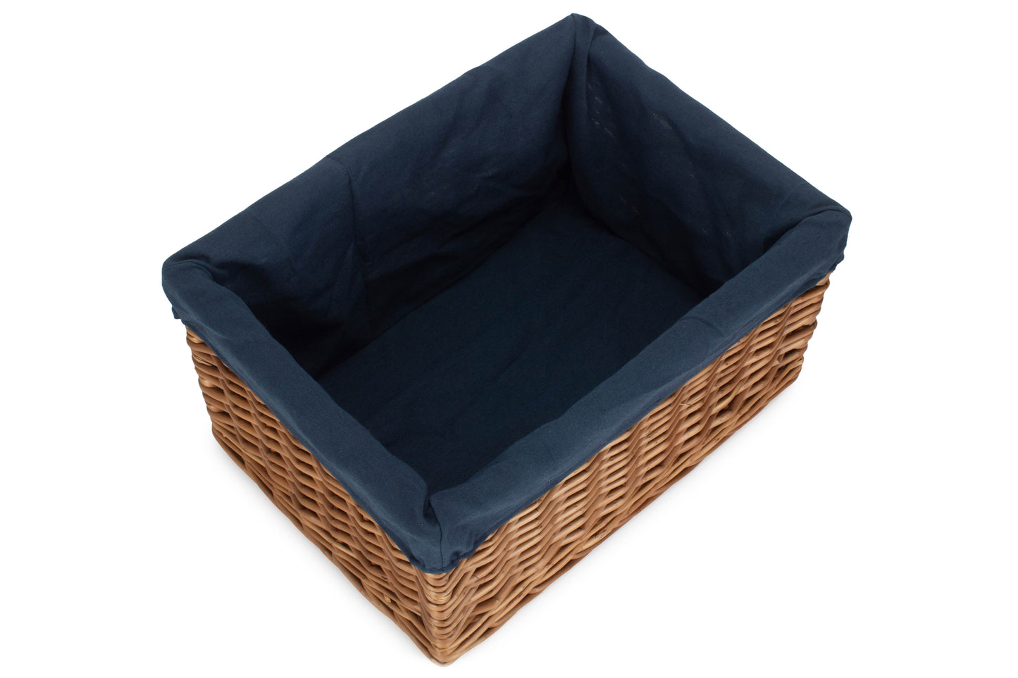 EXTRA LARGE DOUBLE STEAMED STORAGE BASKET with NAVY BLUE LINING