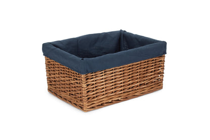 EXTRA LARGE DOUBLE STEAMED STORAGE BASKET with NAVY BLUE LINING