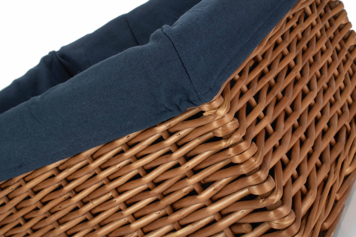 EXTRA LARGE DOUBLE STEAMED STORAGE BASKET with NAVY BLUE LINING