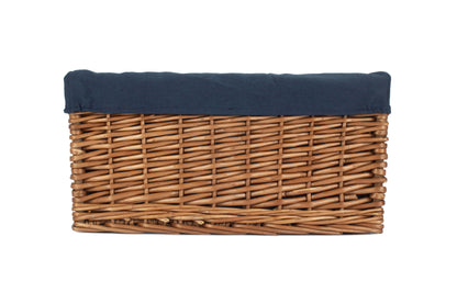EXTRA LARGE DOUBLE STEAMED STORAGE BASKET with NAVY BLUE LINING