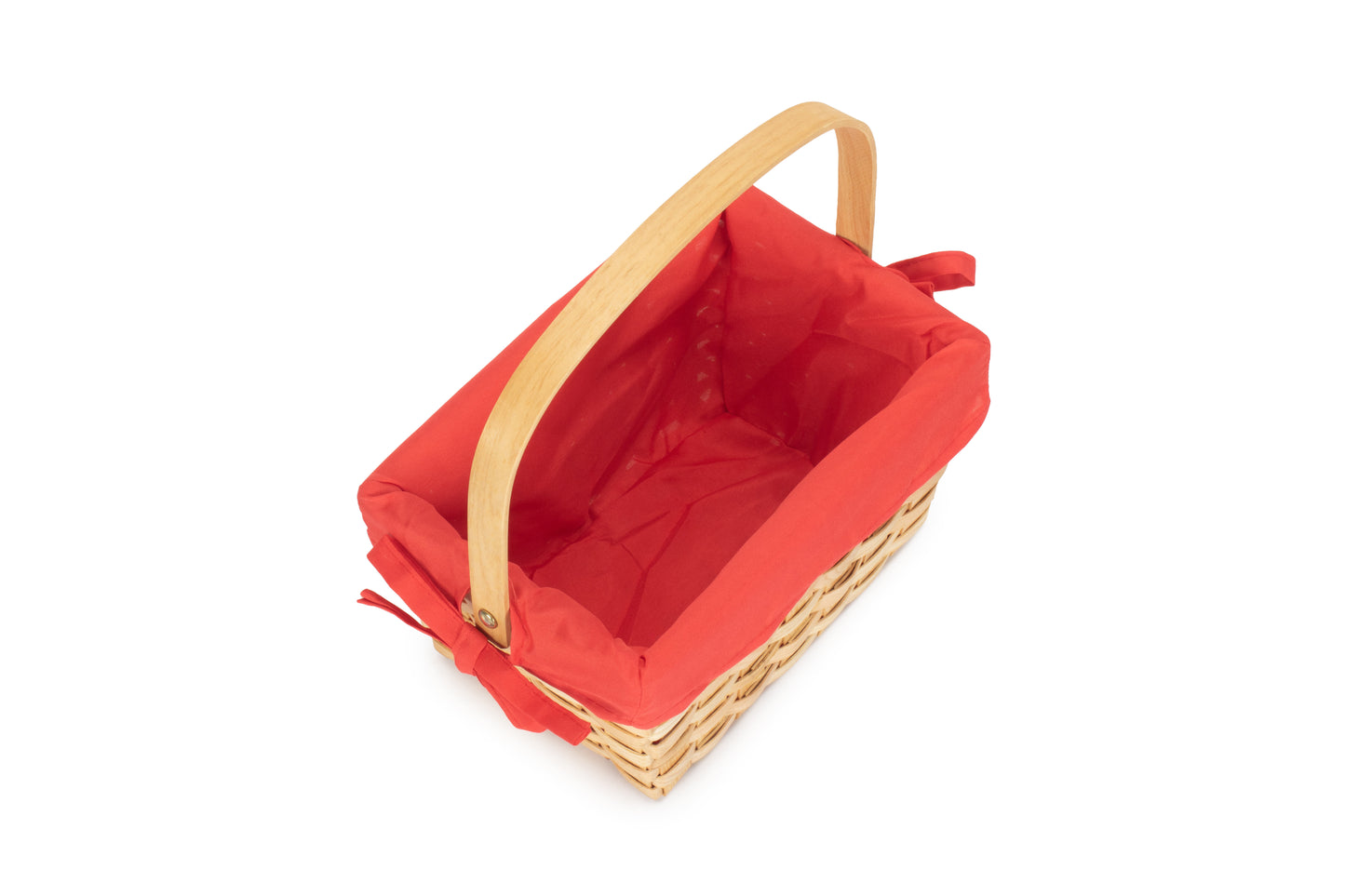 CHIPWOOD SWING HANDLE BASKET with RED LINING