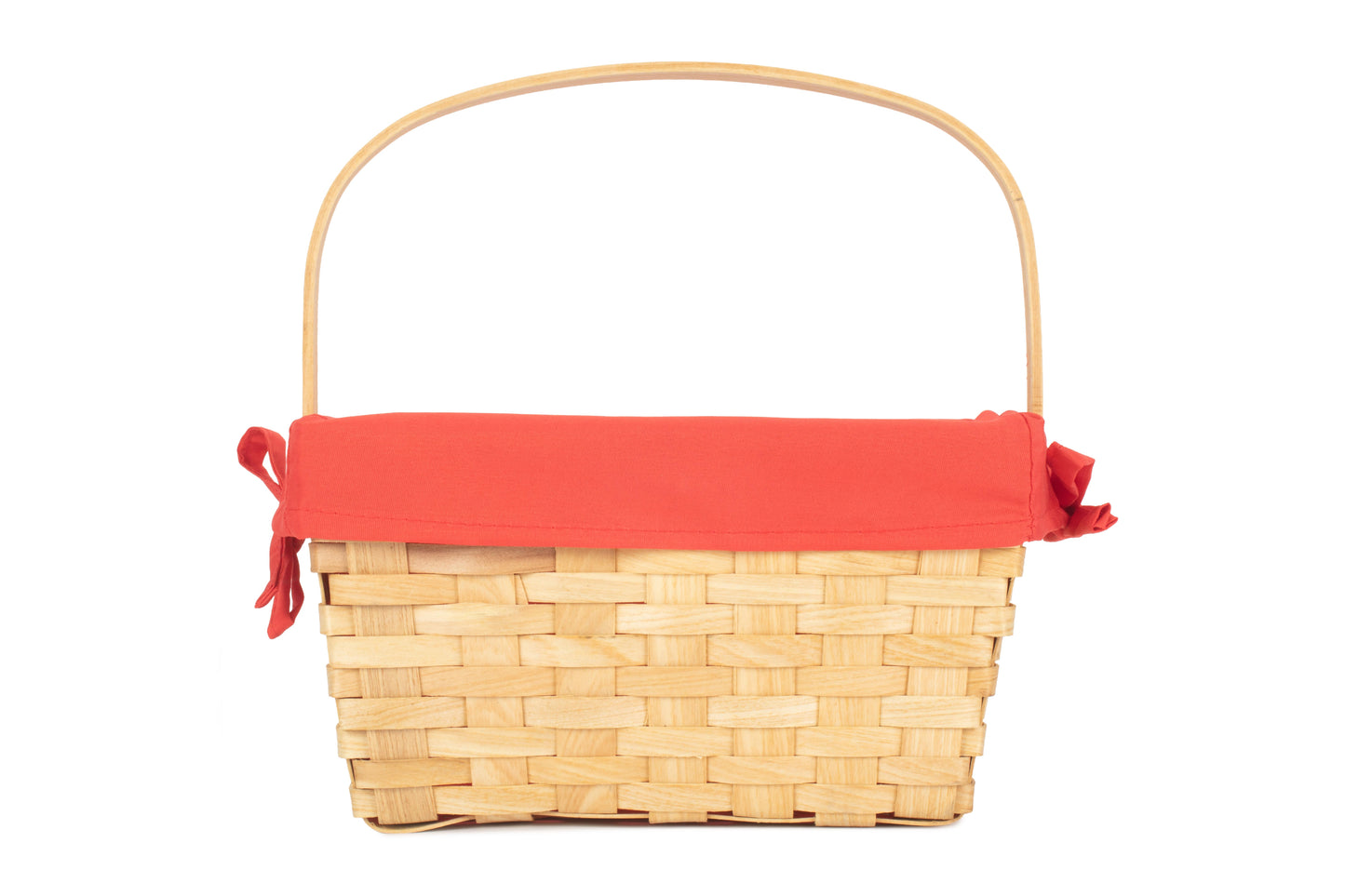 CHIPWOOD SWING HANDLE BASKET with RED LINING