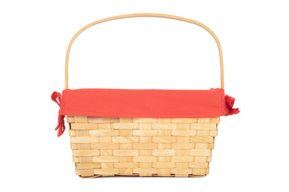 CHIPWOOD SWING HANDLE BASKET with RED LINING