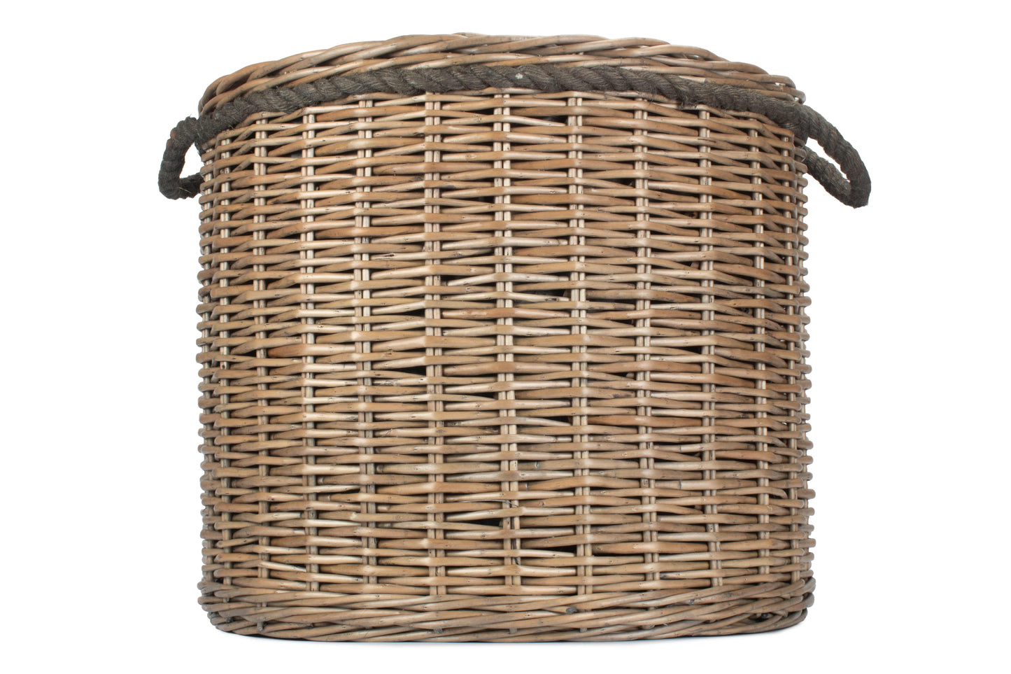 ROUND WILLOW PATIO PLANTER with BLACK PLASTIC LINING