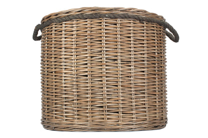 ROUND WILLOW PATIO PLANTER with BLACK PLASTIC LINING