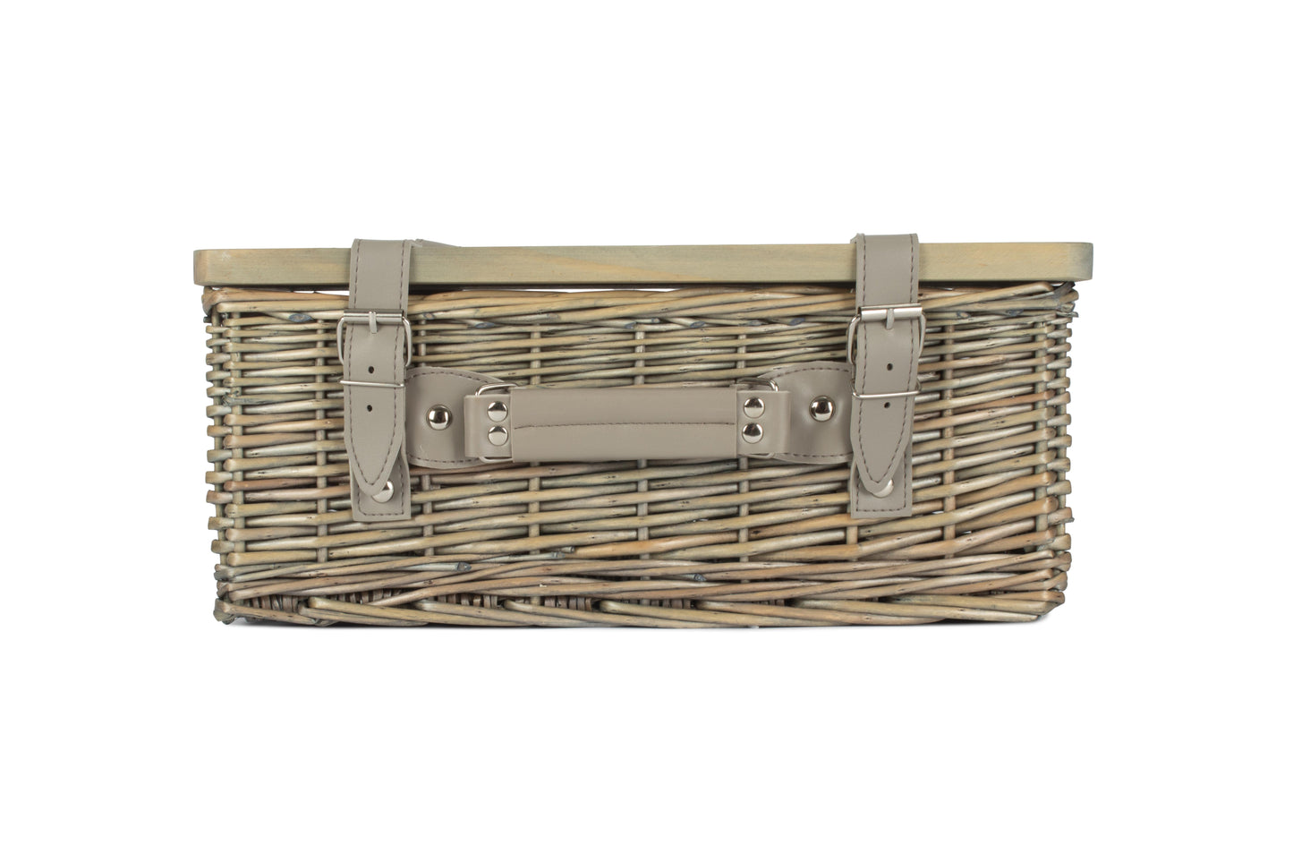 14" ANTIQUE WASH HAMPER with WOODEN LID