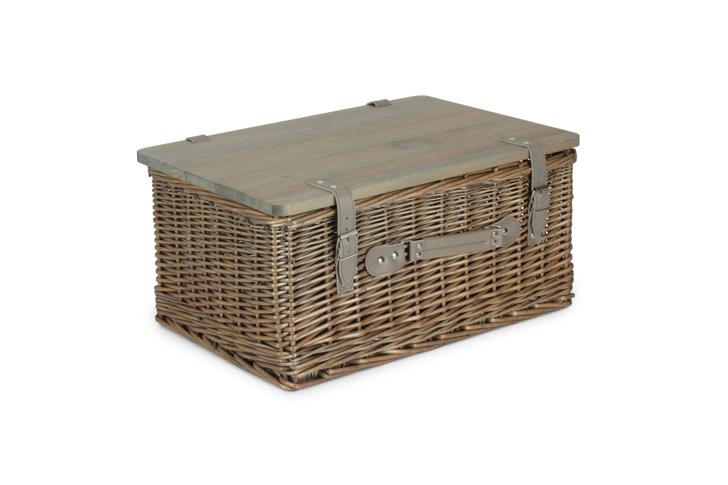 20" ANTIQUE WASH HAMPER with WOODEN LID