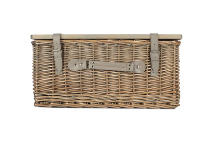 20" ANTIQUE WASH HAMPER with WOODEN LID
