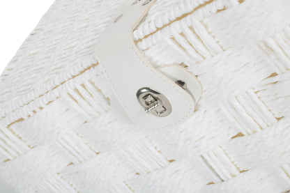 LARGE WHITE PAPER ROPE HAMPER