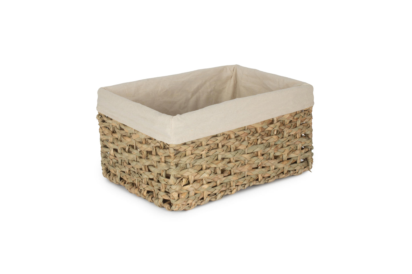 LARGE THATCH GRASS STORAGE BASKET with WHITE LINING