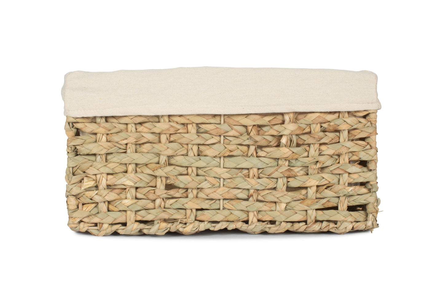 LARGE THATCH GRASS STORAGE BASKET with WHITE LINING
