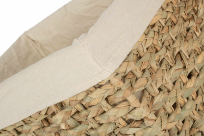 EXTRA LARGE THATCH GRASS STORAGE BASKET with WHITE LINING