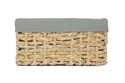 MEDIUM THATCH GRASS STORAGE BASKET with SAGE GREY LINING