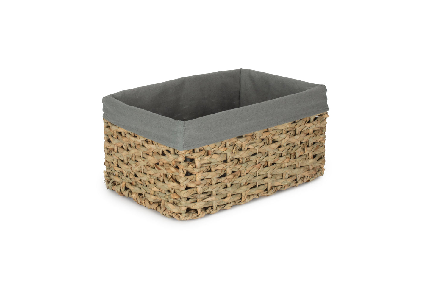 LARGE THATCH GRASS STORAGE BASKET with SAGE GREY LINING