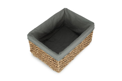 EXTRA LARGE THATCH GRASS STORAGE BASKET with SAGE GREY LINING