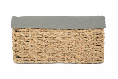 EXTRA LARGE THATCH GRASS STORAGE BASKET with SAGE GREY LINING