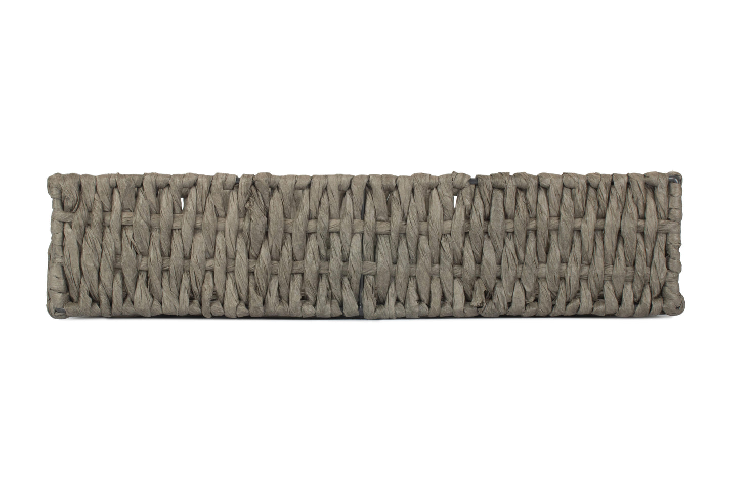 MEDIUM RECTANGULAR STRAIGHT-SIDED GREY PAPER ROPE TRAY