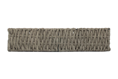 MEDIUM RECTANGULAR STRAIGHT-SIDED GREY PAPER ROPE TRAY