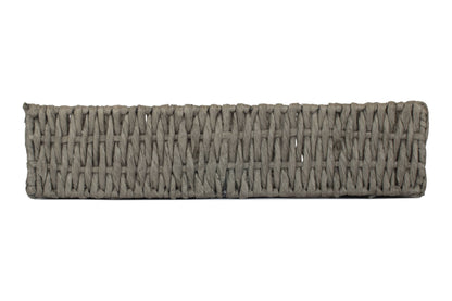 LARGE RECTANGULAR STRAIGHT-SIDED GREY PAPER ROPE TRAY
