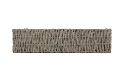 EXTRA LARGE RECTANGULAR STRAIGHT-SIDED GREY PAPER ROPE TRAY