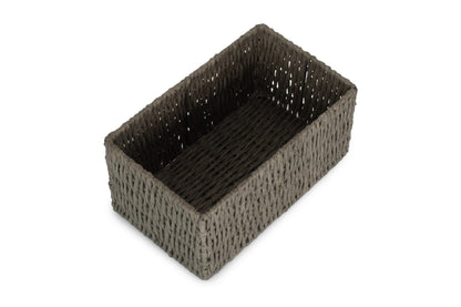 SMALL GREY PAPER ROPE STORAGE BASKET