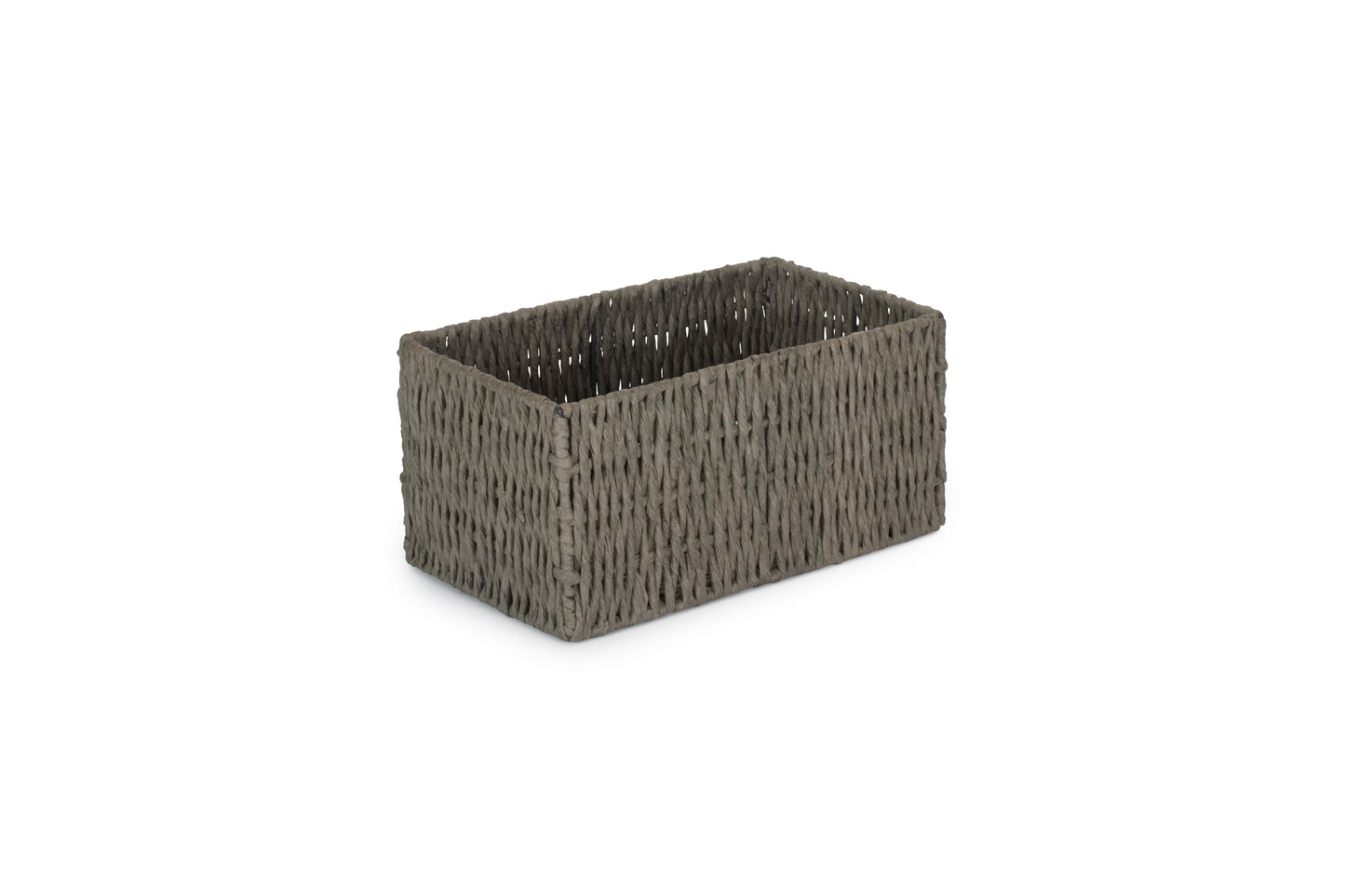 SMALL GREY PAPER ROPE STORAGE BASKET