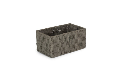 SMALL GREY PAPER ROPE STORAGE BASKET