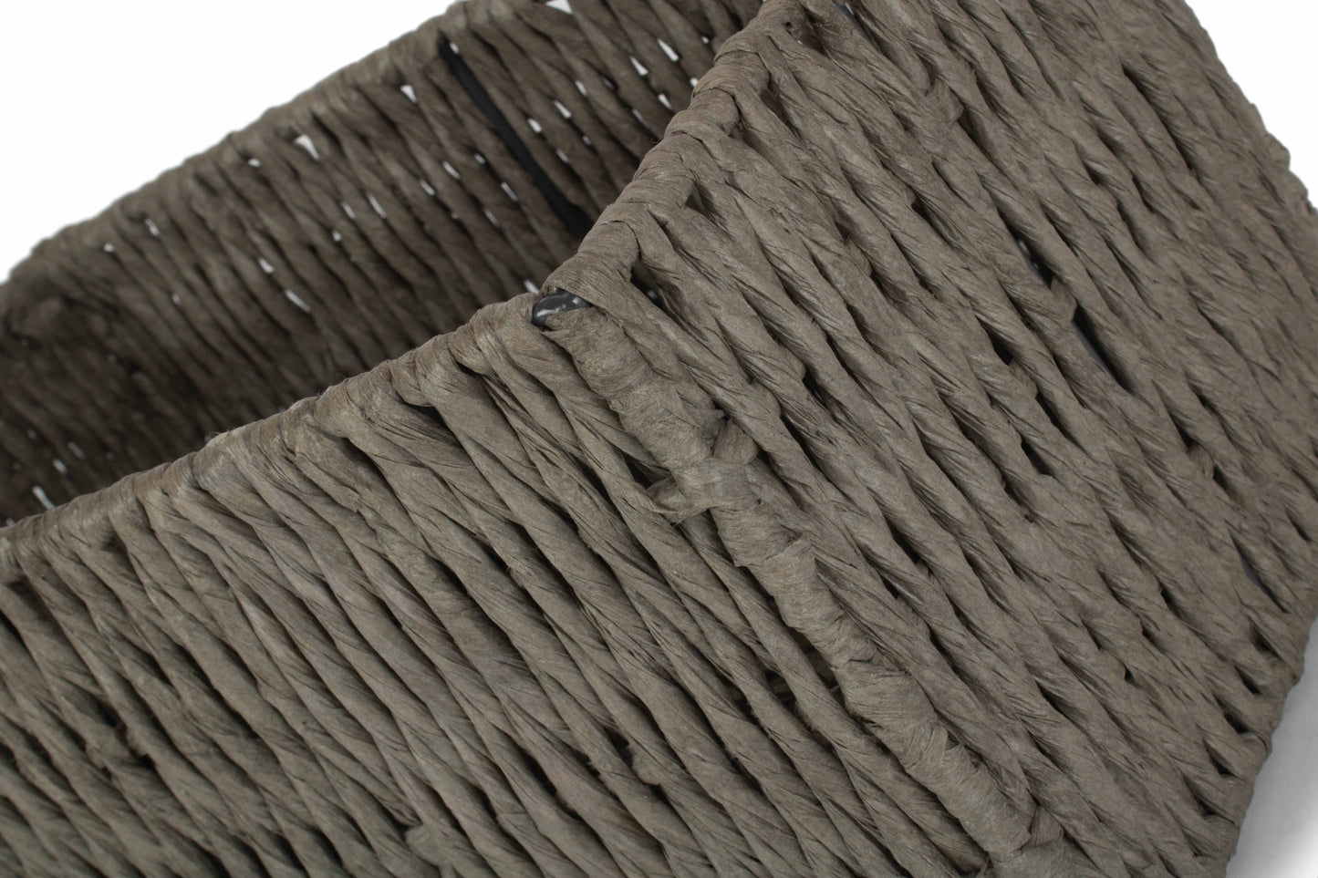 SMALL GREY PAPER ROPE STORAGE BASKET