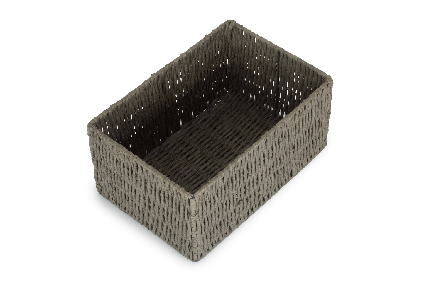 MEDIUM GREY PAPER ROPE STORAGE BASKET
