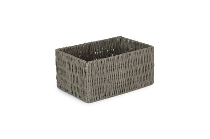 MEDIUM GREY PAPER ROPE STORAGE BASKET