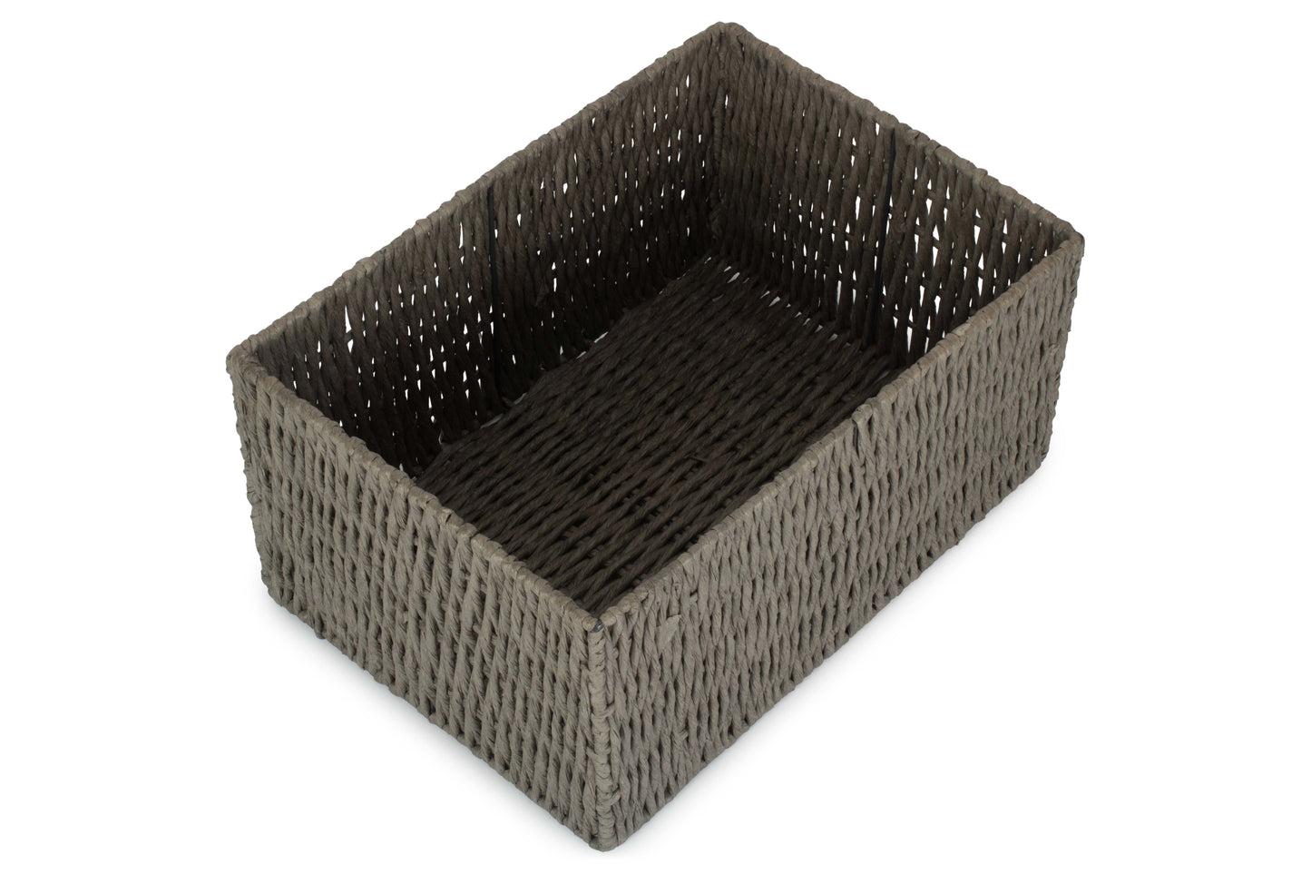 LARGE GREY PAPER ROPE STORAGE BASKET