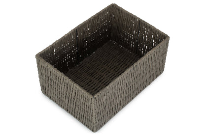 LARGE GREY PAPER ROPE STORAGE BASKET