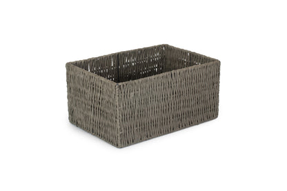 LARGE GREY PAPER ROPE STORAGE BASKET