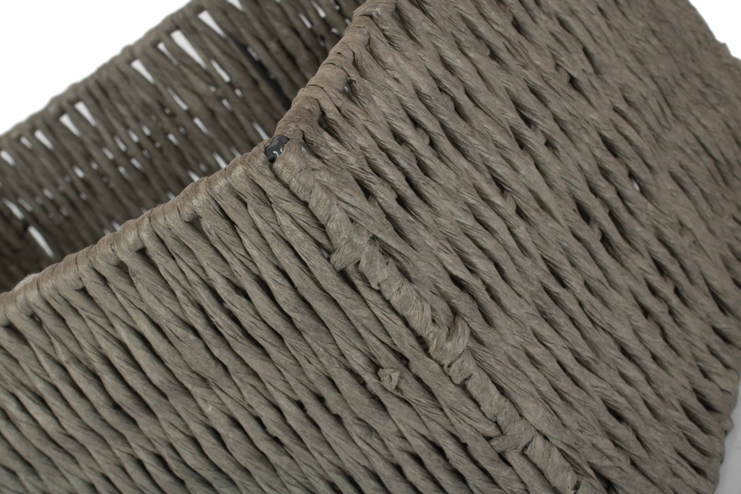 LARGE GREY PAPER ROPE STORAGE BASKET