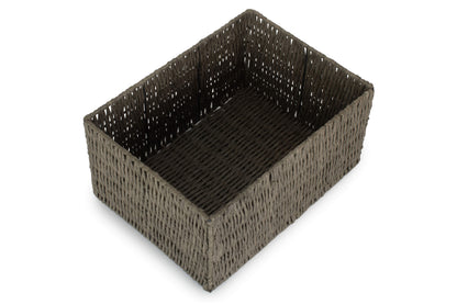 EXTRA LARGE GREY PAPER ROPE STORAGE BASKET