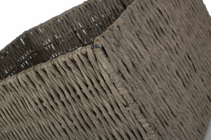 EXTRA LARGE GREY PAPER ROPE STORAGE BASKET