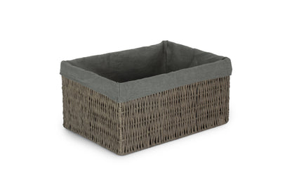 EXTRA LARGE GREY PAPER ROPE STORAGE BASKET with GREY SAGE LINING