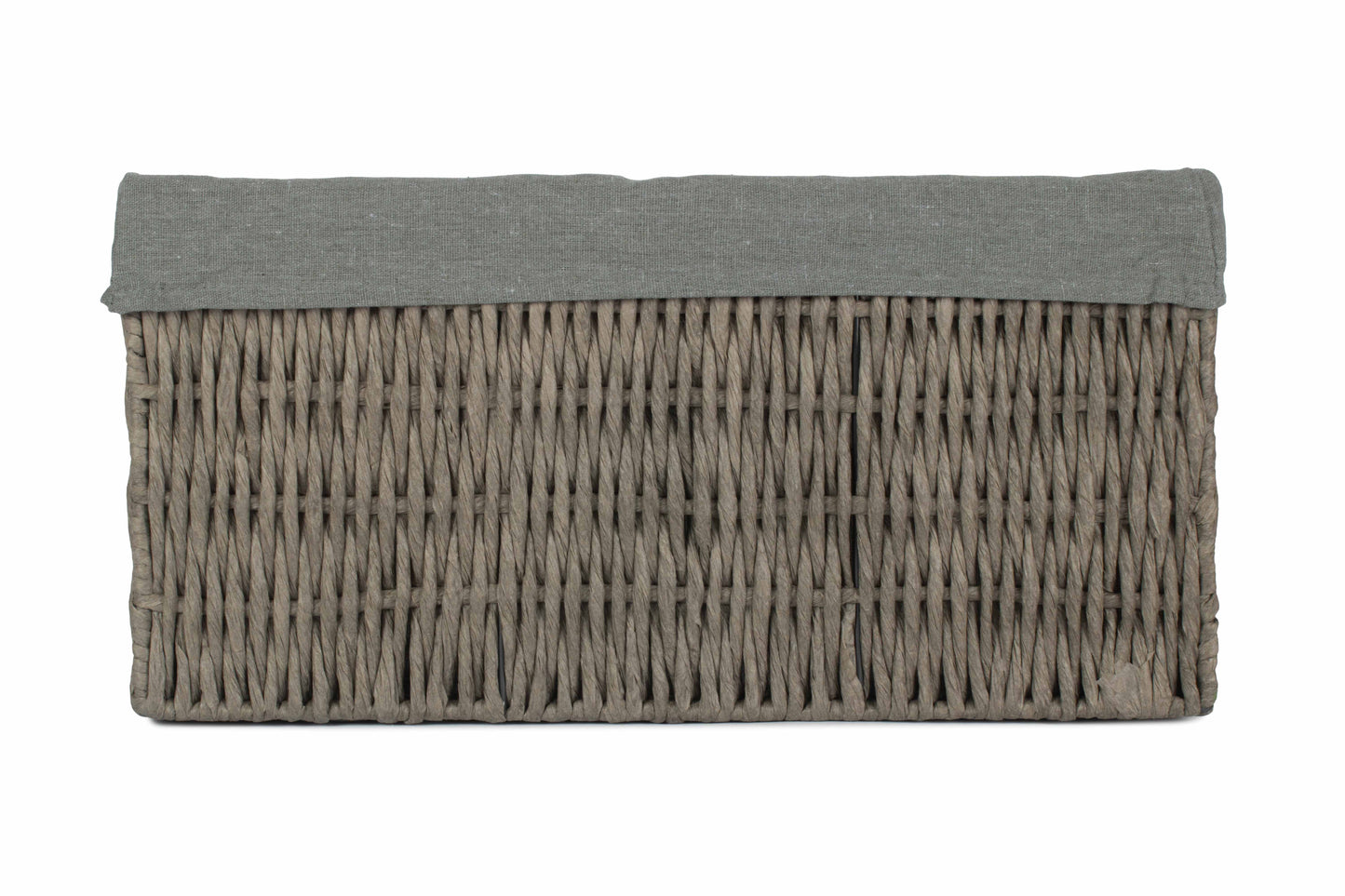 EXTRA LARGE GREY PAPER ROPE STORAGE BASKET with GREY SAGE LINING