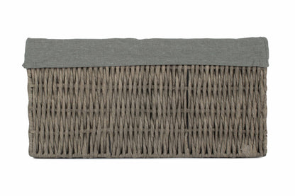 EXTRA LARGE GREY PAPER ROPE STORAGE BASKET with GREY SAGE LINING