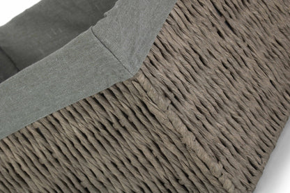 EXTRA LARGE GREY PAPER ROPE STORAGE BASKET with GREY SAGE LINING