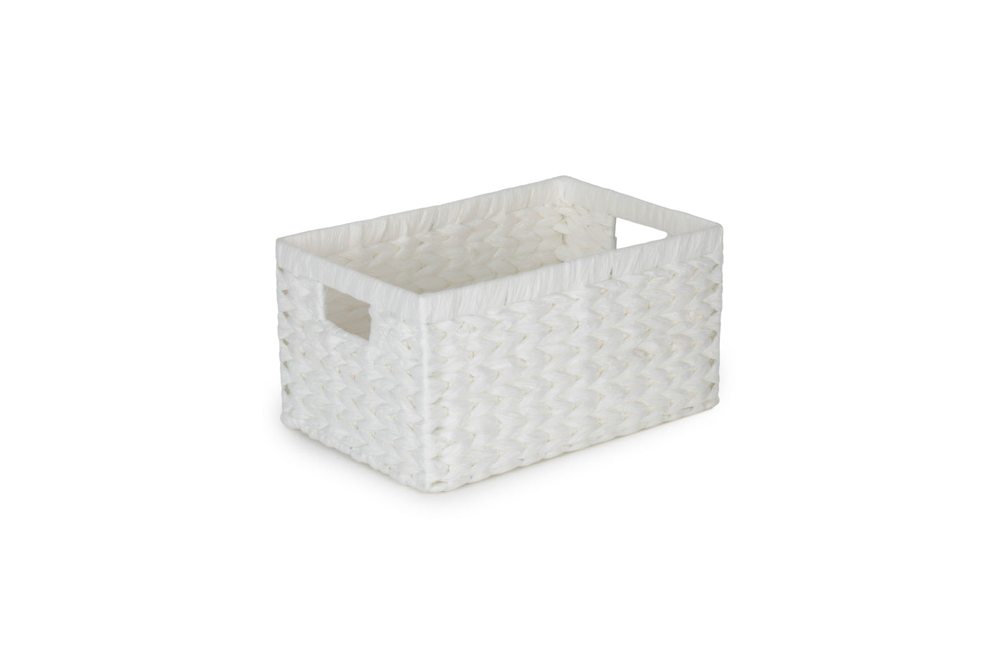 SIZE 1 WHITE PAPER ROPE RECTANGULAR STORAGE BASKET